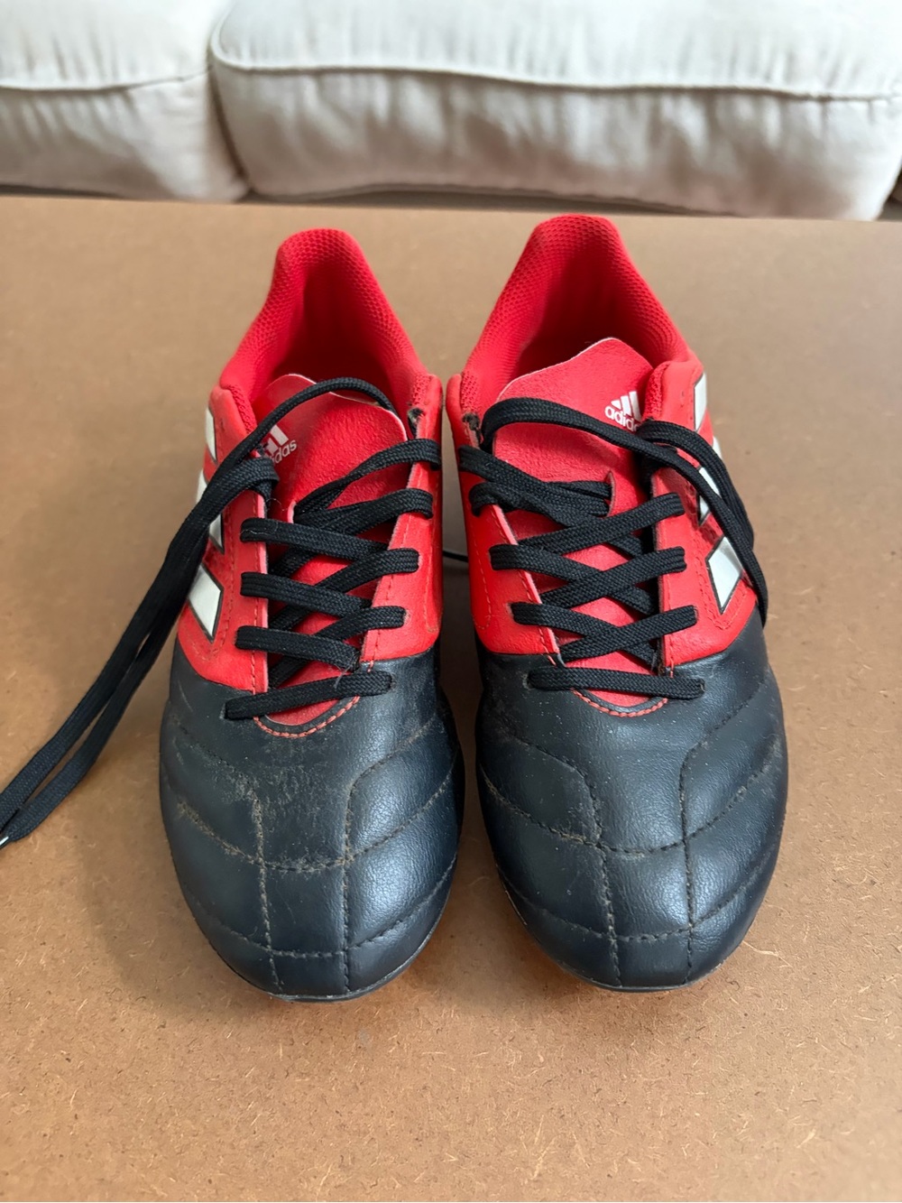 Adidas Kid’s Black and Red Soccer Shoes